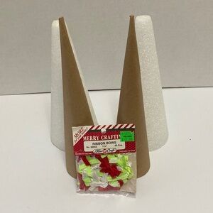 Craft cones for holiday season craft projects and pack of 60 1 1/4 “ bows